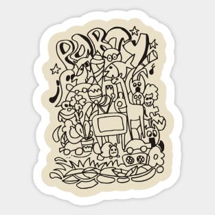 Doodle Party Sticker